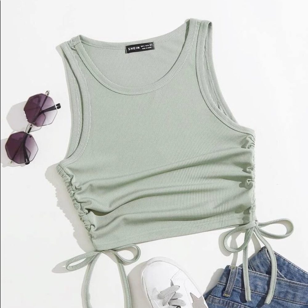 SHEIN Green Tie-Up Tank Top